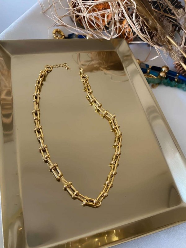 Marka Model İnce Zincir Choker Kolye (37 cm)