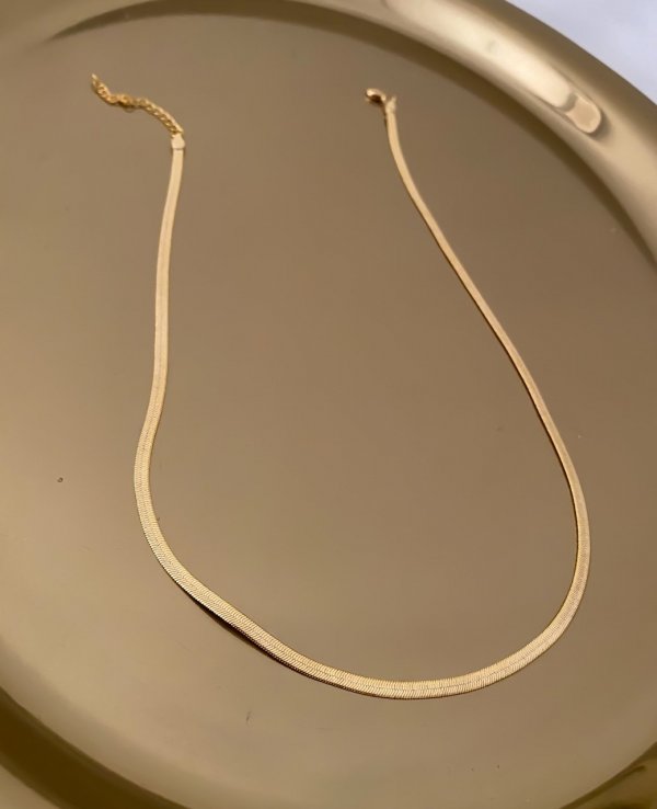 Pirinç Üzeri Altın Kaplama İtalyan Zincir Kolye (42cm)