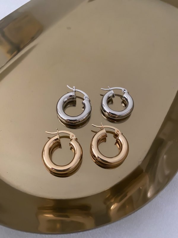 Özel Seri Bombeli Boru Plaka Halka Küpe (İç Çap:12 Mm)