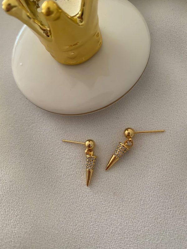 Gold Minimal Geometrik Küpe