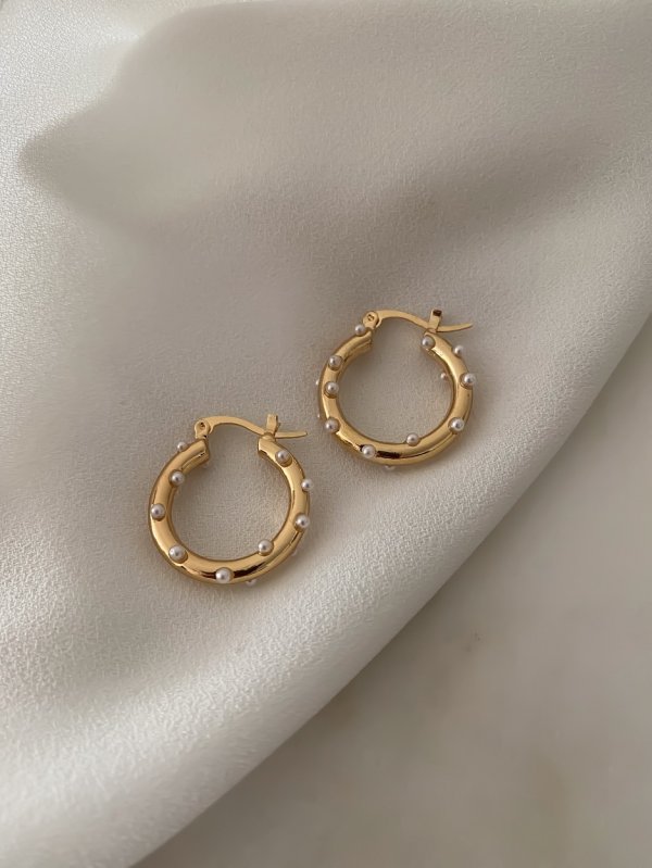 Özel Seri Mini İncili Halka Küpe