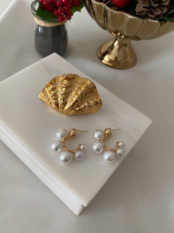 İnci Sıra Halka Küpe