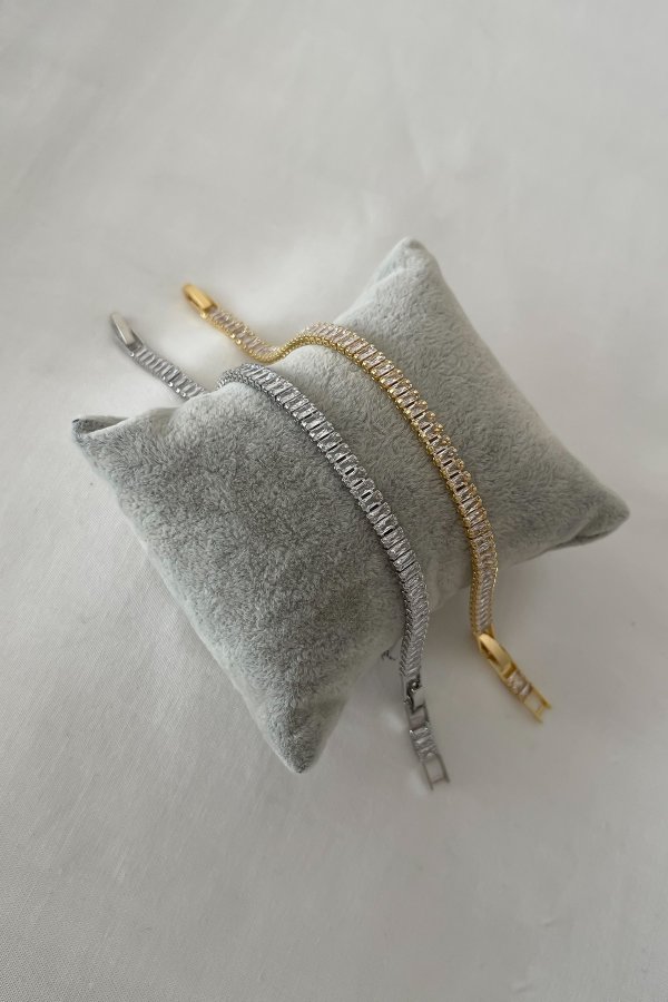 Özel Seri Baget Taşlı Su Yolu Bileklik (18cm)