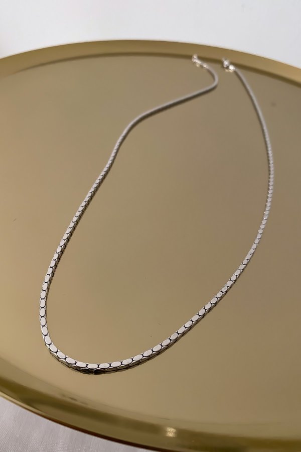 Gümüş Küp Yılan Zincir Kolye (60cm)