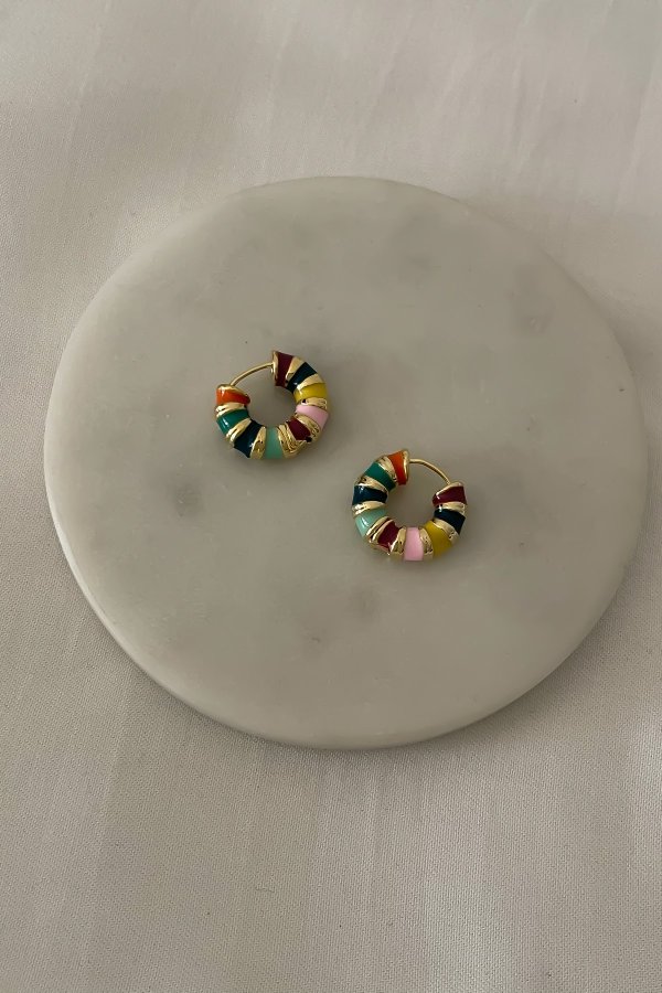Özel Seri Soft Renkli Mineli Kemik Model Halka Küpe (iç Çap: 7 Mm)