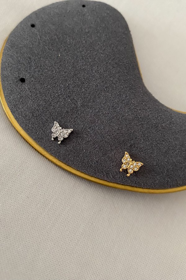 Özel Seri Zirkon Taşlı Kelebek Piercing