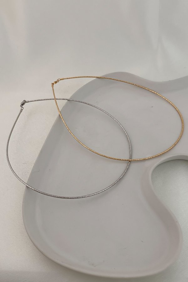 Özel Seri 14 K Altın Kaplama Tel Choker Kolye (42 Cm)