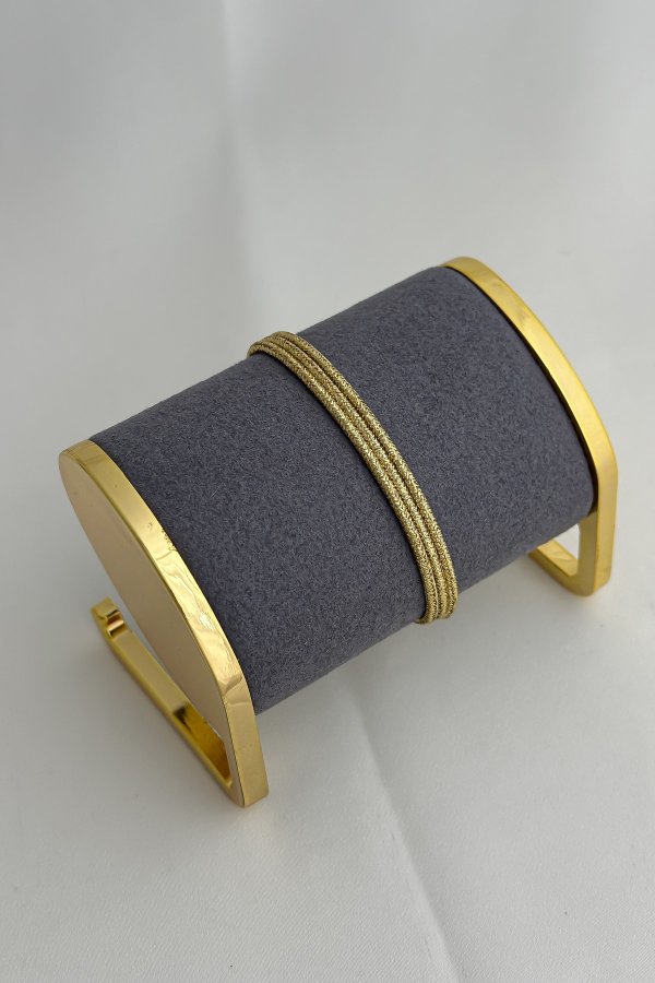 Gold Simli Dolama Mıknatıs Bileklik (51cm)