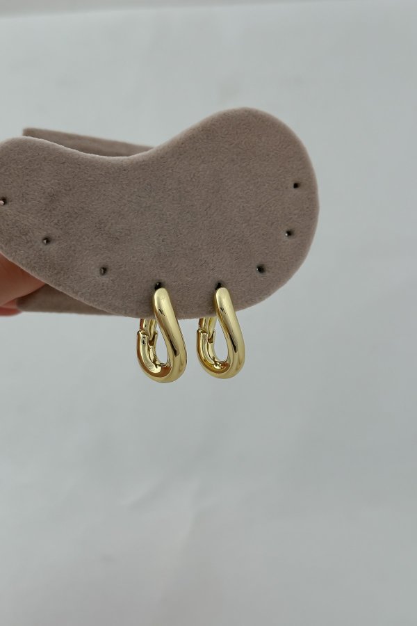 Özel Seri Kıvrımlı Boru Oval Halka Küpe