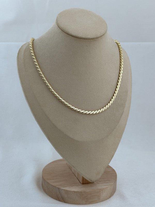 Özel Seri S Kıvrım Detay Zincir Kolye (50 Cm) (14 K)