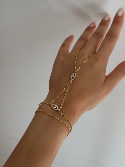 Özel Seri Gold Zirkon Taşlı İkili Göz Fi