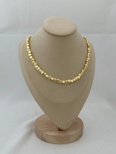 Gold Kare Plaka Sıralı Kolye (46cm)