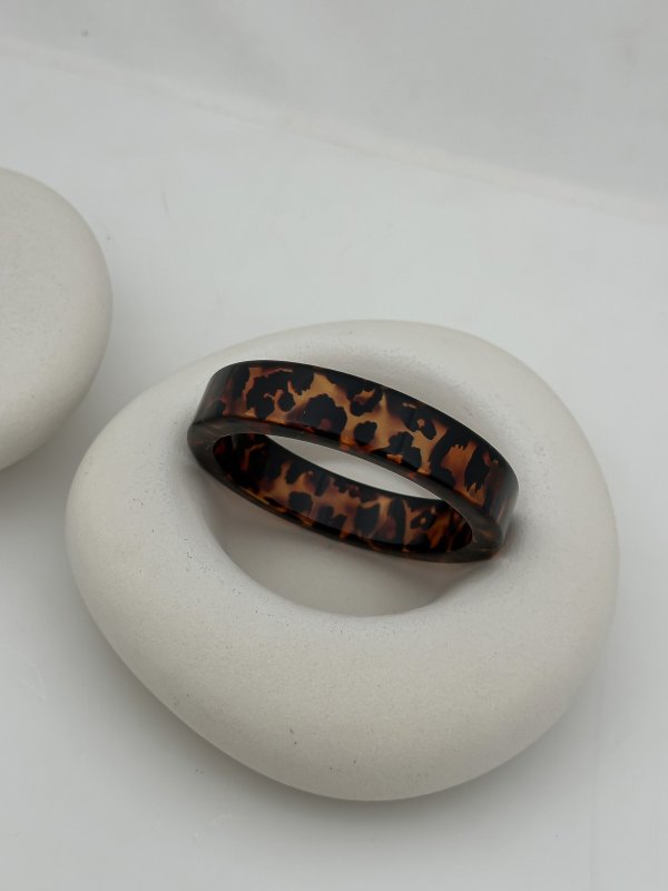 Leopar Desen Kemik Model Kelepçe Bileklik (6.6 Cm)