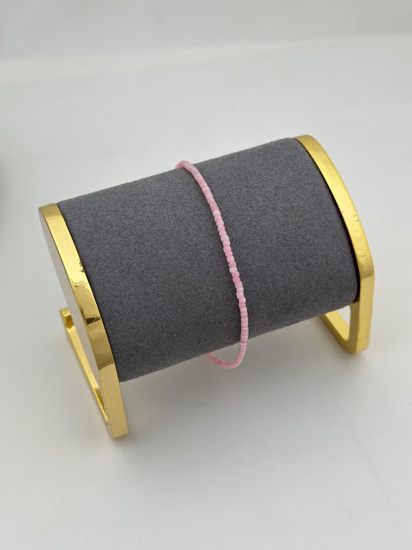 Pembe Afkan Boncuk Sıralı Halhal (27cm)