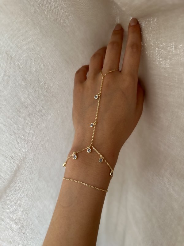 Özel Seri Gold Damla Taş Sallantılı Şahmeran