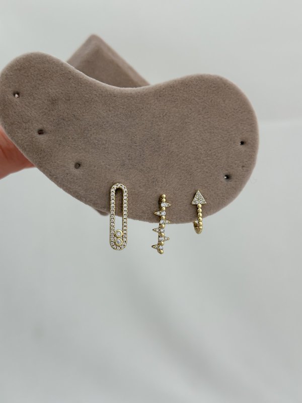 Özel Seri Marka Figür Üçlü Set Küpe