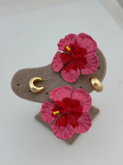 Pembe Çiçek Figür Gold Plaka Detay Set K