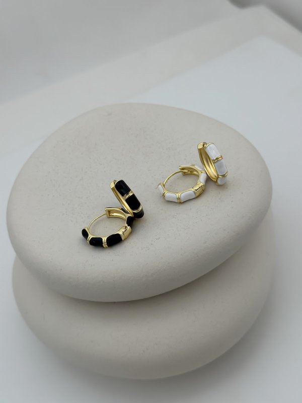 Özel Seri Renklii Mineli Halka Küpe (İç Çap:1.8 Cm)