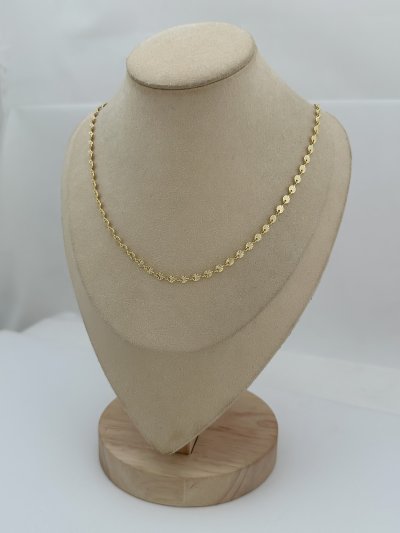 Özel Seri İnce Lazer Kesim Daire Plaka Sıralı Zincir Kolye (60 Cm)