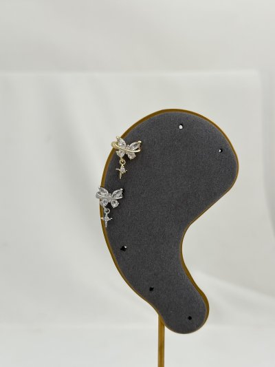 Özel Seri Baget Taşlı Kelebek Figür Kıkırdak Küpe