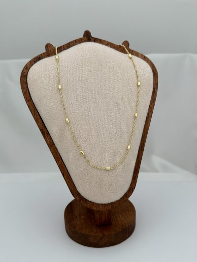 Özel Seri Boru Oval Plaka Sıralı Zincir Kolye (60cm)