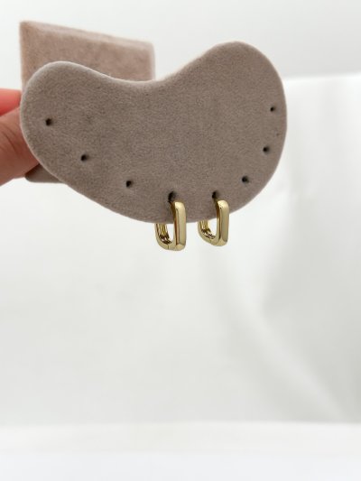Özel Seri Kare Plaka Küpe (İç Çap:1.1cm)