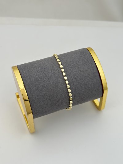 Özel Seri Gold Plaka Ezme Zincir Bileklik (23cm)