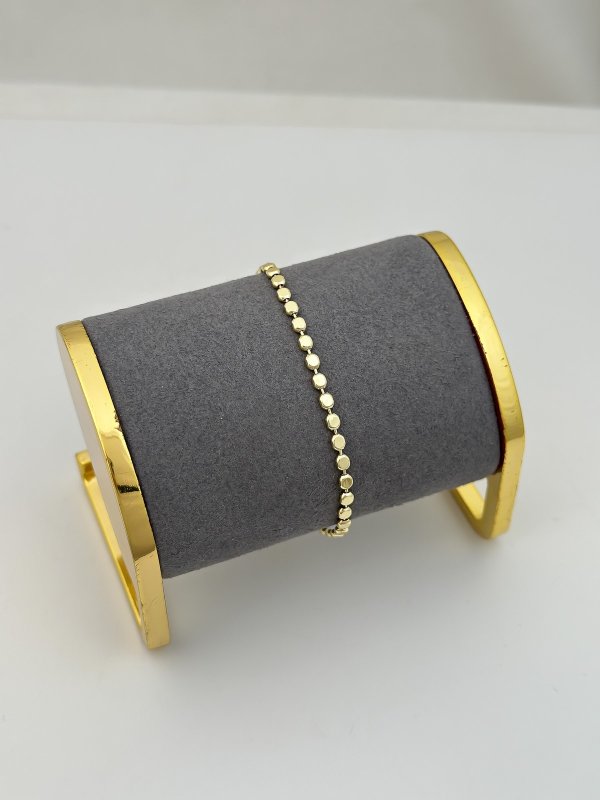 Özel Seri Gold Plaka Ezme Zincir Bileklik (23cm)