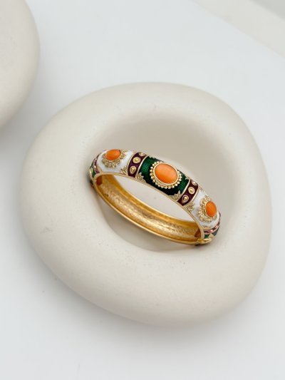 Özel Seri Turuncu Renk Opal Taş Vintage 
