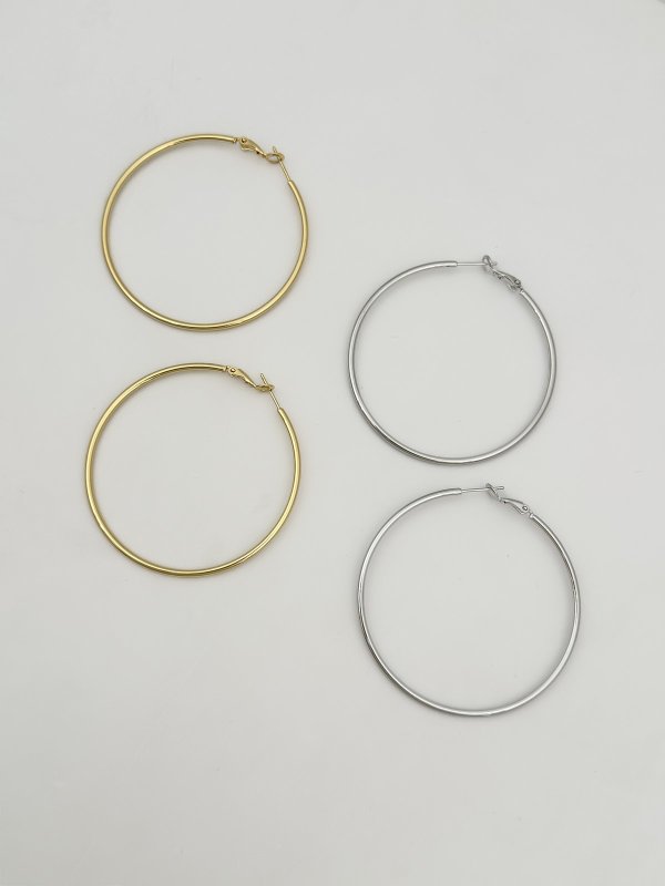 Özel Seri İnce Boru Plaka Halka Küpe ( İç Çap: 5.5 Cm )