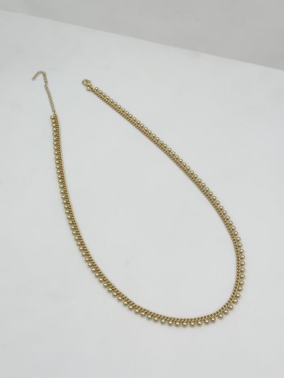 Özel Seri Gold Klasik Zincirde Topçuk Sıralı Kolye ( 52 Cm )