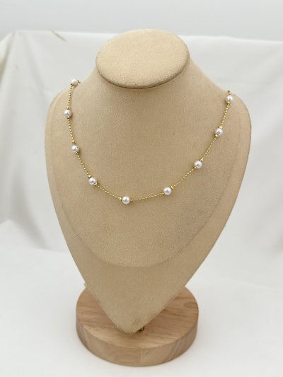 Özel Seri Çoklu İnci Model Topçuk Zincir Kolye ( 82 Cm )