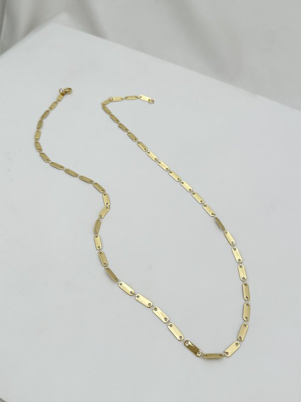 Özel Seri Gold Plaka Geçmeli Zincir Kolye ( 60 Cm )