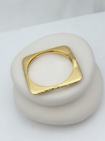 Özel Seri Dövme Gold Plaka Kare Kelepçe 