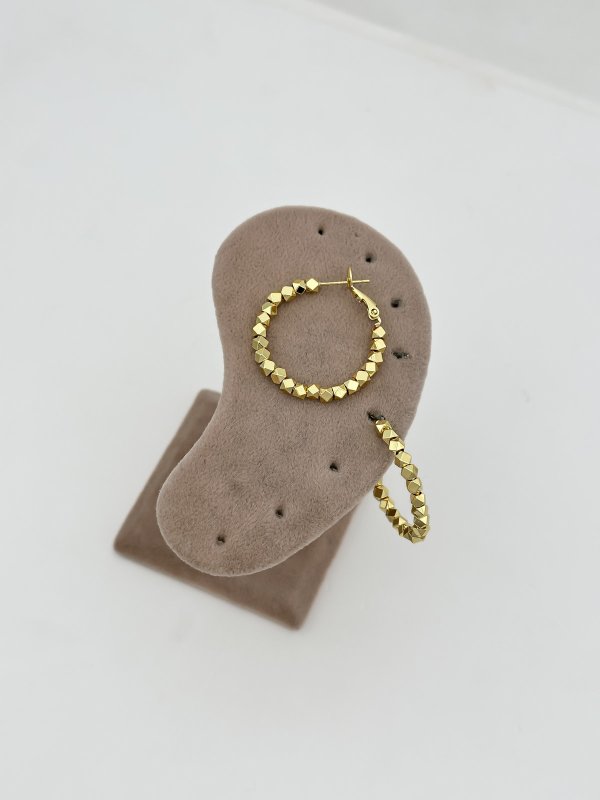 Özel Seri Küp Boncuk Sıralı Küpe ( İç Çap: 2.2 )