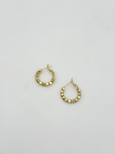 Özel Seri Küp Boncuk Sıralı Küpe ( İç Çap: 1.2 Cm )