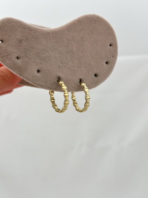 Özel Seri Gold Asimetrik Plaka Model Halka Küpe ( İç Çap: 2 Cm )
