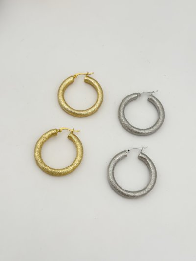 Özel Seri Simli Görünüm Halka Küpe ( İç Çap: 2.6 Cm )