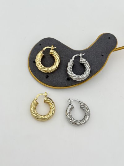 Özel Seri Burgu Halka Küpe ( İç Çap: 1.4 Cm )