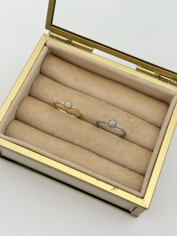 Özel Seri Zirkon Taşlı Daire Model Ayarlanabilir Yüzük