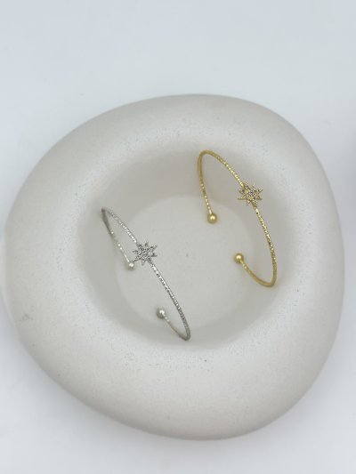 İnce Tırtıklı Kuzey Yıldız Figür Kelepçe Bileklik