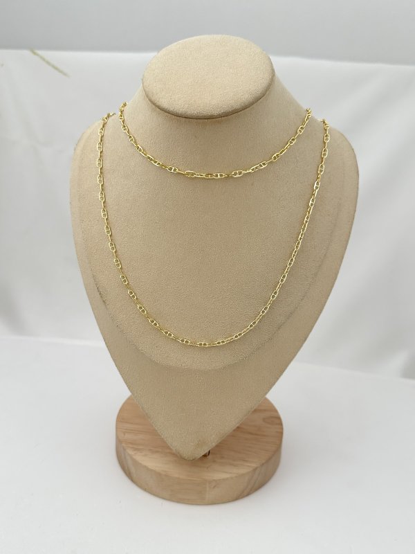 Özel Seri Oval İç İçe Geçmeli Zincir Kolye (96 Cm)