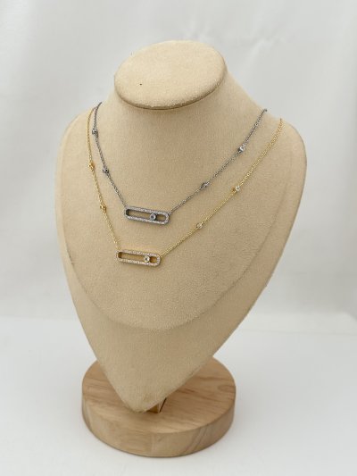 Özel Seri Zirkon Taşlı Marka Model Kolye ( 48 Cm )