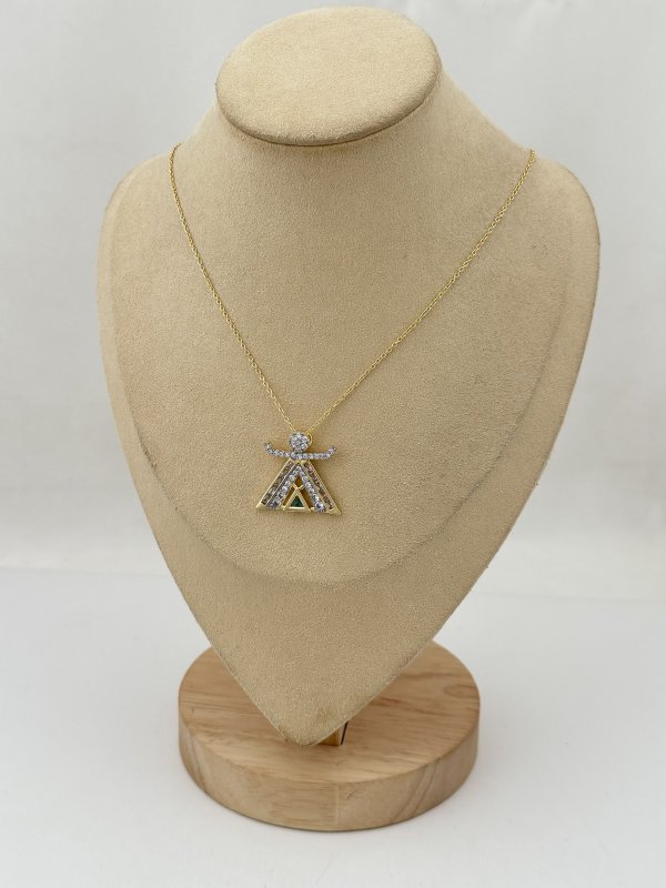 Özel Seri Zirkon Taşlı Tasarım Uç Kolye ( 50 Cm )