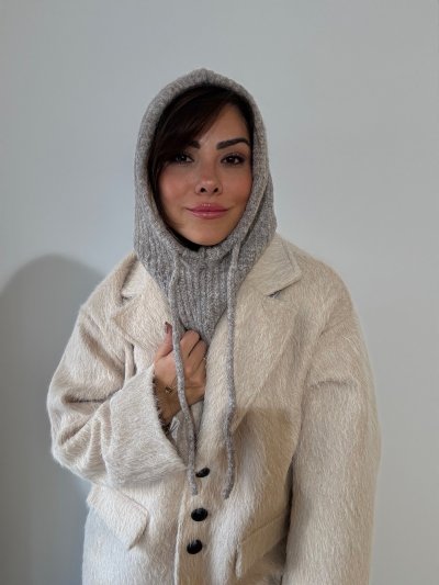 Vizon Renk Yumuşak Dokulu Kırçıllı Balaclava