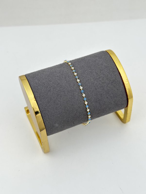 Özel Seri Nazar Detay Zirkon Taşlı Bileklik ( 20 Cm )