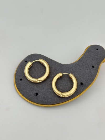 Gold Boru Plaka Halka Küpe ( İç Çap : 1.7 Cm )