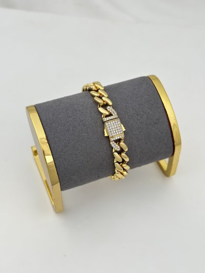 Özel Seri Zirkon Taşlı Tasarım Kapama Gurmet Bileklik (18 Cm)