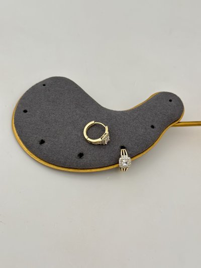 Özel Seri Baget Zirkon Taşlı Halka Küpe (İç Çap:1 Cm)