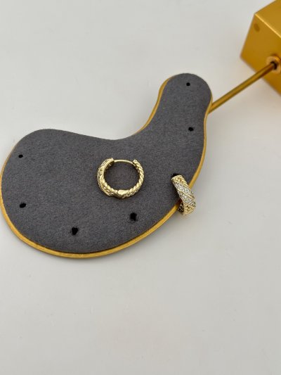 Özel Seri Zirkon Taşlı Örgü Plaka Halka Küpe (İç Çap:1.3 Cm)